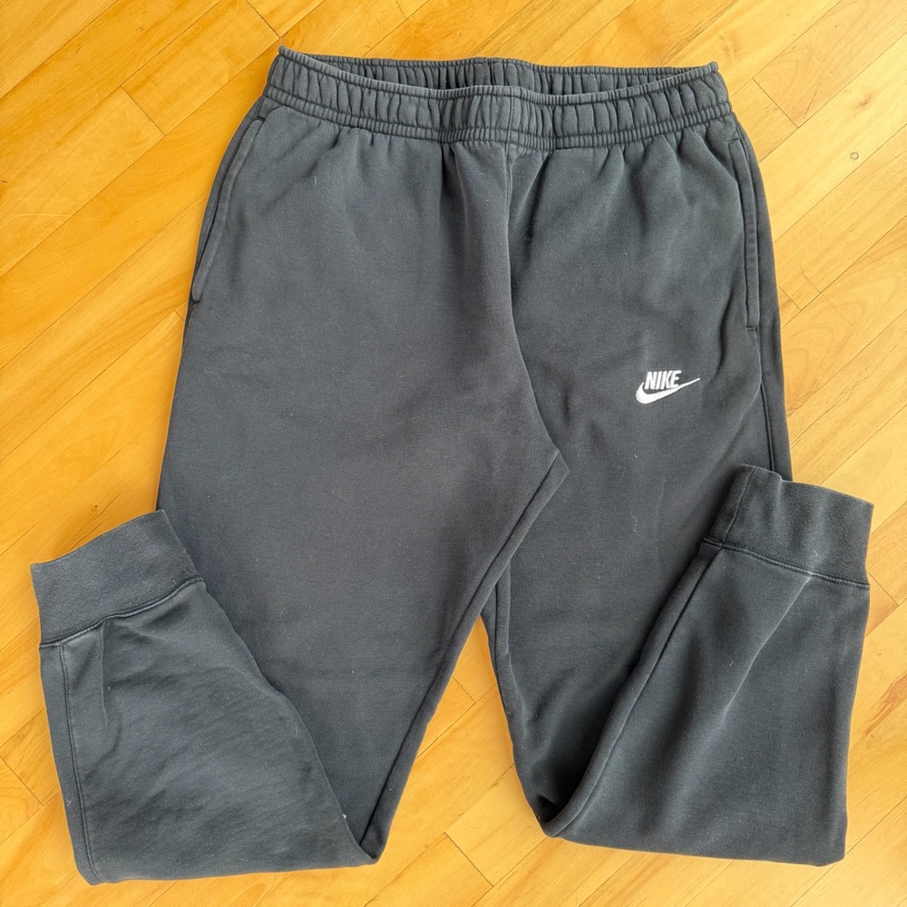 Nike Sportswear Jogger Mens Medium Black Drawstring Snap Back Pocket Sweatpants